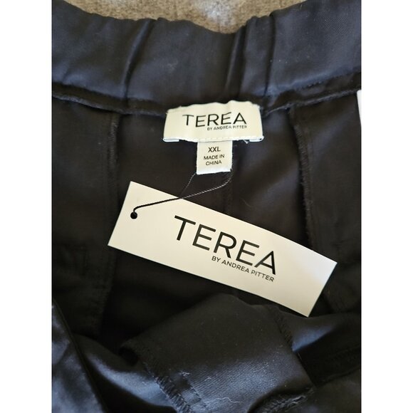 Terea By Andrea Pitter Wide Leg Pants Womens XXL Black Zip Office Career Dressy - Picture 3 of 16